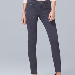 WHBM Mid-Rise Ball-Chain Skinny Ankle Jeans Blue Size 12